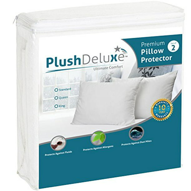 Bed Bug & Dust Mite Bacteria Set of 2 Cotton Terry Pillow Protector Waterproof
